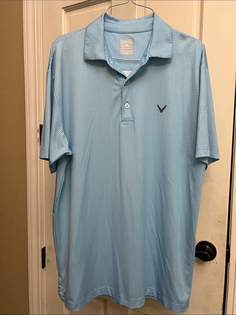 Callaway Light Blue Micro-Pattern Golf Polo